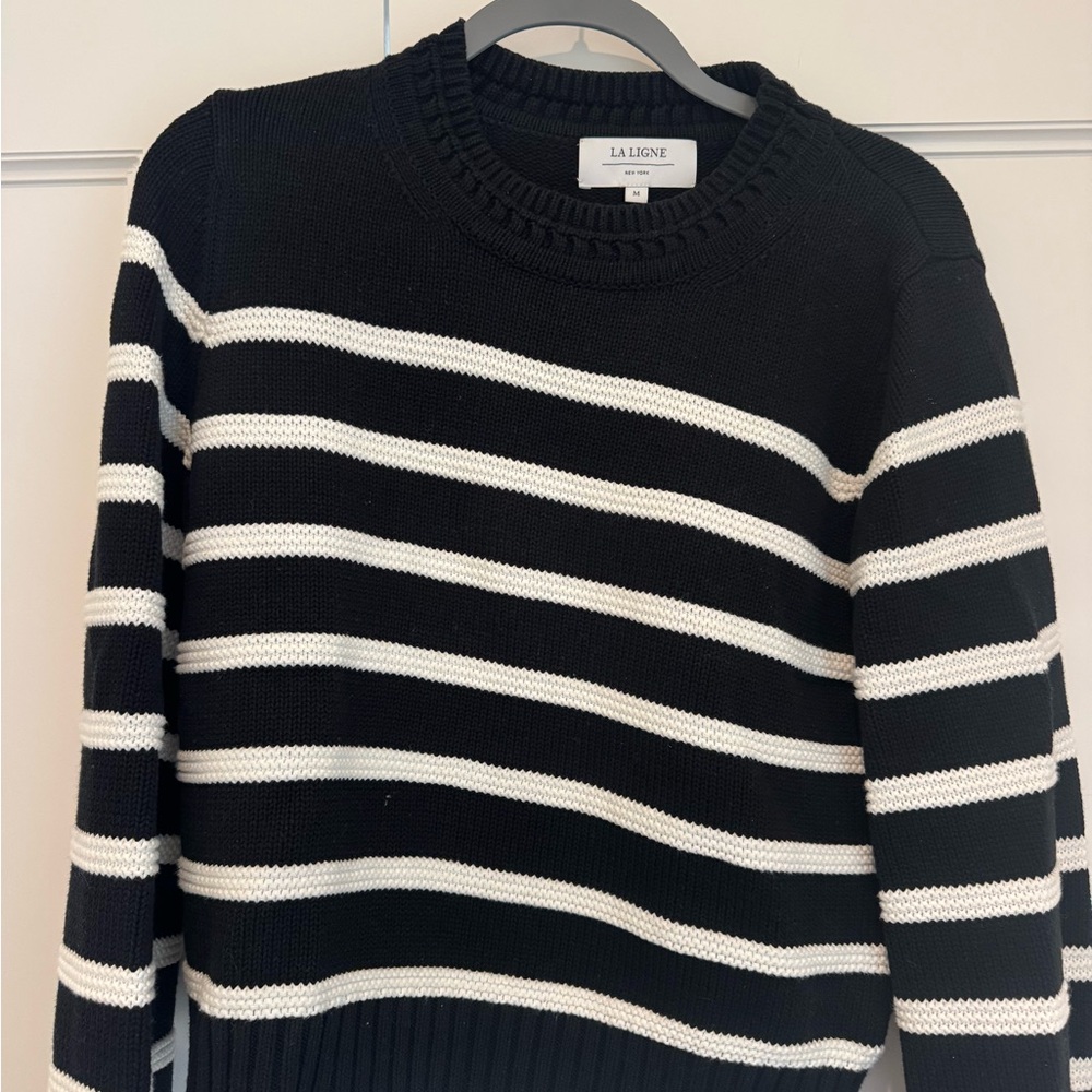La Ligne Jill Sweater in Black and White Stripes